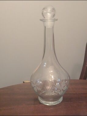 Beautiful Vintage Etched Decanter